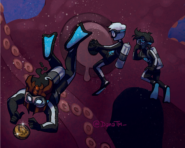 Drawing of my OC's and friend's OC's at the Grand Festival in Splatoon 3